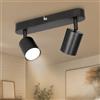 Ketom Faretti LED Soffitto GU10, Faretto LED Interno Orientabile 2 Luci | Binario Faretti Soffitto Nero, Moderno Lampadario Faretto Cucina, Faretti da Soffitto per Soggiorno, Ovale, Senza Lampadina
