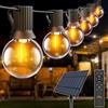 Ollny Catena Luminosa Esterno Solare 20 M con 30 + 2 Lampadine LED G40 per esterni con telecomando, 3 modalità di illuminazione e funzione timer, IP65 impermeabile, per Giardino Matrimonio Feste