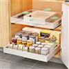 KUOGAS Pacco da 2 Cassetti Estraibili per Cucina, Cassetto Estraibile Regolabile su 4 Livelli, Organizer per Armadietti da Cucina e Cassetti (bianco (2 Pezzi): 30-48 Cm Di Larghezza, 42-58 Cm Di Profondità)