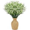 LPARMJIT Fiori Artificiali Esterni Piante Artificiali Da Appendere Fioriera Recinzione Interni ed Esterni Veranda Vaso Decorativo Bianco 8 Pacchi