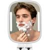 Showvigor Specchio da doccia riscaldato anti-appannamento da uomo, specchio da barba ricaricabile anti-appannamento senza foratura, illuminazione regolabile con 2 supporti per rasoi e gancio adesivo rimovibile