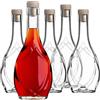 KADAX Set di 10 bottiglie in vetro 250ml con tappo in sughero - piccole bottiglie vuote da riempire per liquore, grappa e bomboniere, ideali per fatte in casa
