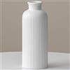 VIVIDFLOW Vaso in ceramica bianco, vaso per fiori per erba della pampa, altezza 25,4 cm, larghezza 10 cm, vetro opaco, moderno, per soggiorno, tavolo da pranzo, ufficio (bianco smaltato)