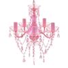 vidaXL Lampadario in Cristallo 5 Lampadine Rosa