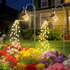 Forlivese Lampade solari con catena luminosa annaffiatoio Fairy Garden Light (2 pezzi), mini annaffiatoio solare per esterni, per patio, vaso di fiori e prati (con 2 supporti)