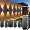SUNNMO 6 Pezzi Lampada Solare da Esterno Alto e Basso, Applique Solare 3 Modalità IP65 Impermeabile, Faretti Lampade Luci Solari da Esterno Giardino Parete Muro Luce Calda Fredda, 3000K/4000K/6500K