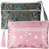 Kilofly - Borsa per gioielli in broccato di seta cinese con 2 tasche con cerniera, set da 2