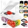 Vihoom Taglia Verdure e Spiralizzatore, Mandolina per Verdure professionale, Tagliaverdure Manuale con 9 Lame Intercambiabili, Affettaverdure Multifunzione per Pomodoro, Cipolle Cetrioli Patate