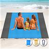 Henrycares Coperta da Spiaggia 250 x 200 cm Impermeabile, Tappetino da Spiaggia Stuoia Spiaggia Antisabbia, Grande Telo Spiaggia per 5-8 Persone Campeggio, Escursionismo, Picnic (Blu)