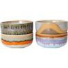 HK LIVING - Set di 4 - Ø 12,5 x H 6 cm 40 cl 70s ceramics - Multicolore - Gres smaltato