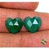 SBI Gems 12x12 MM Verde Naturale Onice Forma Cuore Taglio Paio 6.59 Cts Sfaccettato Loose