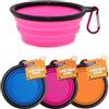 LETT Cooper & Pals, ciotola pieghevole per cani e gatti, in silicone, portatile, salvaspazio, da viaggio, con moschettone, piccola, 350 ml (1 pezzo x rosa)