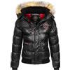 Geographical Norway Bugs Lady - Giacca Donna Imbottita Calda Autunno-Invernale - Cappotto Caldo - Giacche Antivento A Maniche Lunghe e Tasche - Abito Ideale (Nero XL)