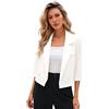 YesFashion Blazer, giacca corta da lavoro, leggera cropped casual, blazer a 3/4, maniche da lavoro, ufficio, giacca (confezione multipla), bianco, M