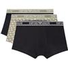 Emporio Armani 3-Pack Trunk, Bermuda Uomo, Blk/Blk.Vet/Blk,