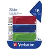 Verbatim - USB Pen Drive 3.0 Store'N'Click 3X16GB R-B-Y - conf. 3 pezzi - 49306 (unità vendita 1 pz.)