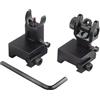 ProWildGear Front and Rear Folding Fibre Optic Iron Sight Set for 21mm Picatinny Rails For Rifle Scope Tactical