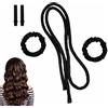 YOUDALIS Bigodino Lungo per Boccoli Arricciacapelli Senza Calore Fascia Morbida per Capelli per Dormire Lunghi e Corti Capelli Nero