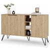 Shally Dogan Madia Moderna Credenza con 3 Ante e Vani a Giorno 142x83 cm Zaffiro di Quercia