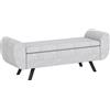 HOMCOM Panca Contenitore Fondo Letto con Braccioli in Tessuto, Gambe in Legno e Vano da 53.8L, 132x42x50 cm, Grigio | Aosom Italy