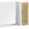 HOMCOM Specchio bagno con armadietto in bambù e ripiani, 60x50 cm, Bianco e Naturale | Aosom Italy
