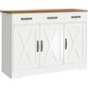 HOMCOM Buffet cucina con 3 ante fienile, 2 cassetti e ripiani, 108x40x81 cm, Bianco | Aosom Italy