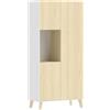 HOMCOM Armadio cucina 170 cm con vano aperto e ripiani regolabili, Legno naturale | Aosom Italy