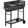Outsunny Barbecue carbone con griglia regolabile e ripiano, 103x46,5x100 cm | Aosom Italy