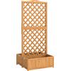 Outsunny Fioriera con grigliato e doppia cassetta pieghevole, 73x70x170 cm, Legno naturale | Aosom Italy