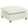 HOMCOM Pouf poggiapiedi moderno in tessuto, 75 cm, Bianco crema | Aosom Italy