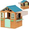 AIYAPLAY Casetta bambini con banco vendita e lavagna, Multicolore | Aosom Italy