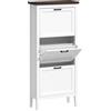 HOMCOM Scarpiera stretta 18 paia con 3 cassetti ribaltabili, Bianco | Aosom Italy