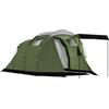 Outsunny Tenda campeggio 3-4 persone impermeabile 3000 mm con anticamera, Verde | Aosom Italy