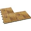 Outsunny Set 10 piastrelle da esterno in legno, 31x31 cm, Legno naturale | Aosom Italy