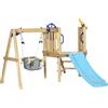 AIYAPLAY Altalena e scivolo legno con accessori, 18-48 mesi, Legno naturale | Aosom Italy