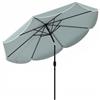 Outsunny Ombrellone giardino Ø265 cm inclinabile con volant, Blu | Aosom Italy