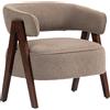 HOMCOM Poltrona salotto in bouclé con seduta ampia, 70x64x71 cm, Marrone | Aosom Italy