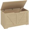 HOMCOM Baule contenitore con coperchio e cerniere sicurezza, 80x40x45 cm, Legno naturale | Aosom Italy