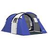 Outsunny Tenda tunnel 4 persone con zona giorno e camera, impermeabile 3000 mm, Blu scuro | Aosom Italy