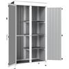 Outsunny Armadio giardino in legno e acciaio con 3 ripiani, 94x43x166 cm, Nero | Aosom Italy