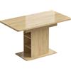 HOMCOM Tavolo pranzo allungabile 110-130 cm per 4-6 persone, Legno naturale | Aosom Italy