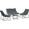 Outsunny Salotto giardino 4 pezzi in acciaio con cuscini, Grigio | Aosom Italy