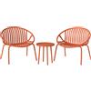 Outsunny Set bistrot 3 pezzi in metallo per esterno, Rosso mattone | Aosom Italy