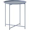 Outsunny Tavolino rotondo pieghevole con piano rimovibile, Ø46x50 cm, Blu | Aosom Italy