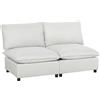 HOMCOM Divano 2 posti 146 cm in similpelle con seduta ampia, Grigio | Aosom Italy