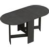 HOMCOM Tavolo cucina ovale pieghevole con ali ribaltabili, 163x80x75 cm, Nero | Aosom Italy