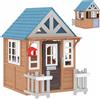 AIYAPLAY Casetta bambini legno con cucina e porticina animali, Marrone | Aosom Italy