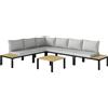 Outsunny Salotto giardino modulare 6 pezzi trasformabile in letto, Grigio | Aosom Italy