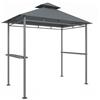 Outsunny Gazebo barbecue con doppio tetto ventilato e ripiani laterali, 2,4x1,4 m | Aosom Italy