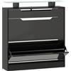 HOMCOM Scarpiera con 2 ante ribaltabili, cassetto e ripiano, 89x23x96 cm, Nero | Aosom Italy
